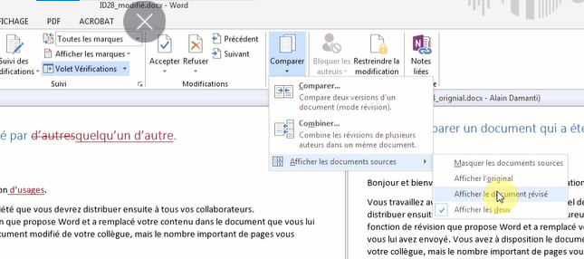 Comment savoir ce qui a été modifié dans un document Word ? - Mandarine
